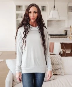 Ave Shops Clothing Modern Scene Cowl Neck Sweater In Grey