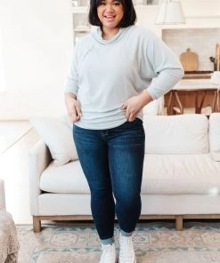 Ave Shops Clothing Modern Scene Cowl Neck Sweater In Grey