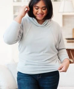 Ave Shops Clothing Modern Scene Cowl Neck Sweater In Grey