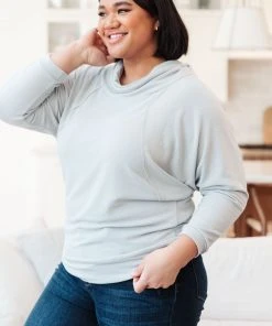 Ave Shops Clothing Modern Scene Cowl Neck Sweater In Grey