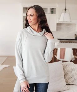 Ave Shops Clothing Modern Scene Cowl Neck Sweater In Grey