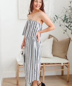 Ave Shops Dresses, Rompers, Jumpsuits Modern Stripes Sleeveless Jumpsuit