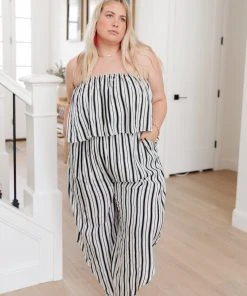Ave Shops Dresses, Rompers, Jumpsuits Modern Stripes Sleeveless Jumpsuit