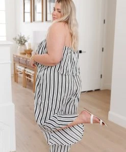 Ave Shops Dresses, Rompers, Jumpsuits Modern Stripes Sleeveless Jumpsuit