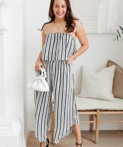 Ave Shops Dresses, Rompers, Jumpsuits Modern Stripes Sleeveless Jumpsuit