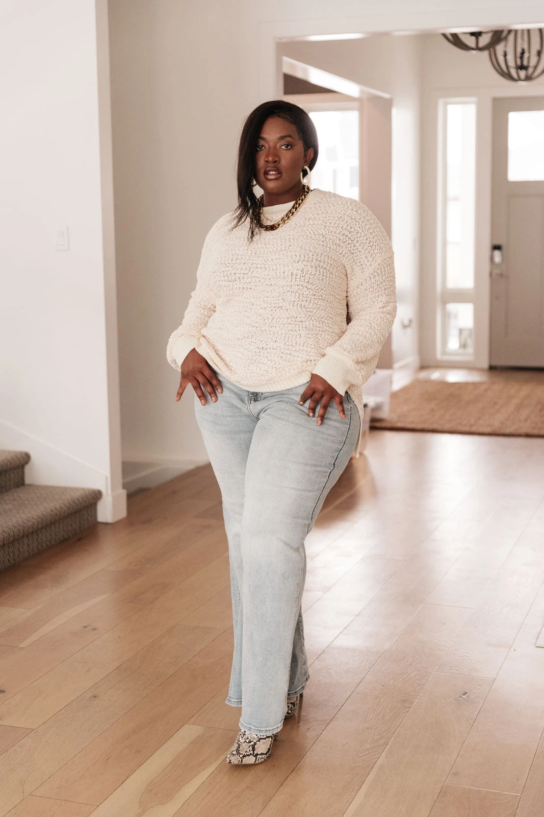 Ave Shops Monaco Ivory Sweater | Soft Cardigan for Women | Cozy Outerwear 9 Ave Shops Clothing Monaco Sweater In Ivory