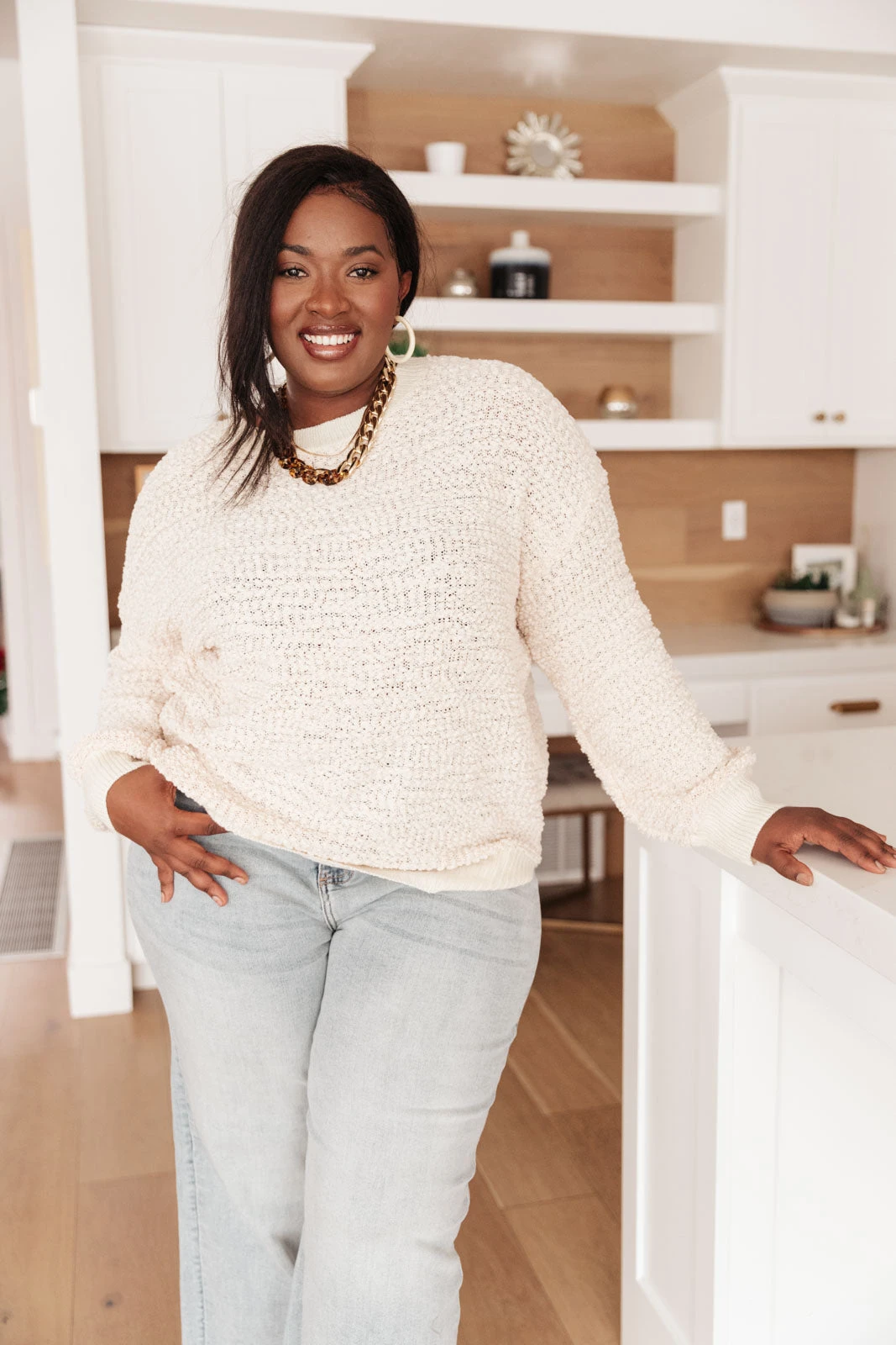 Ave Shops Monaco Ivory Sweater | Soft Cardigan for Women | Cozy Outerwear 5 Ave Shops Clothing Monaco Sweater In Ivory