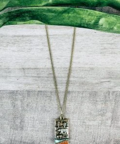 Blue Tortoise Mountain Bear Necklace Jewelry