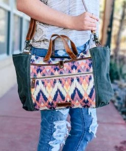 Sixtease Handbags & Wallets Multi Color Abstract Crossbody Handbag