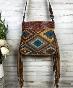 Myra Multi Color Aztec Artisan Crossbody Handbag Handbags & Wallets