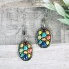 Blue Tortoise Multi Color Stone Earrings