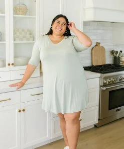 Ave Shops New Vibrations Sage Green Dress | Flattering & Stylish Women's Dress 28 Ave Shops New Vibrations Dress In Sage