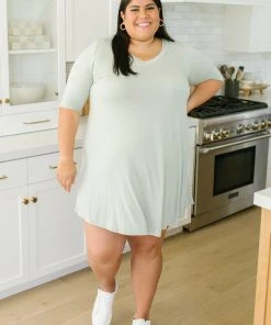 Ave Shops New Vibrations Sage Green Dress | Flattering & Stylish Women's Dress 32 Ave Shops New Vibrations Dress In Sage