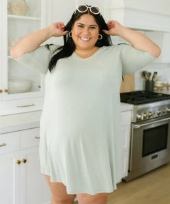 Ave Shops New Vibrations Sage Green Dress | Flattering & Stylish Women's Dress 30 Ave Shops New Vibrations Dress In Sage