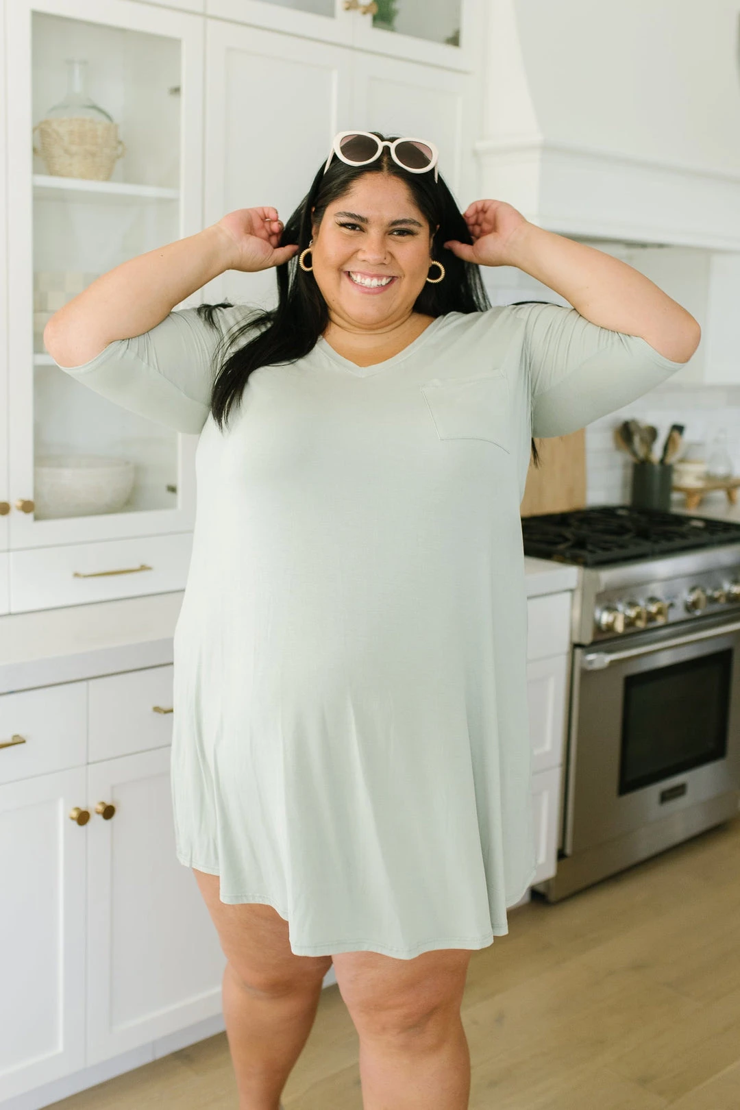 Ave Shops New Vibrations Sage Green Dress | Flattering & Stylish Women's Dress 10 Ave Shops New Vibrations Dress In Sage