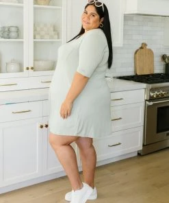 Ave Shops New Vibrations Sage Green Dress | Flattering & Stylish Women's Dress 34 Ave Shops New Vibrations Dress In Sage