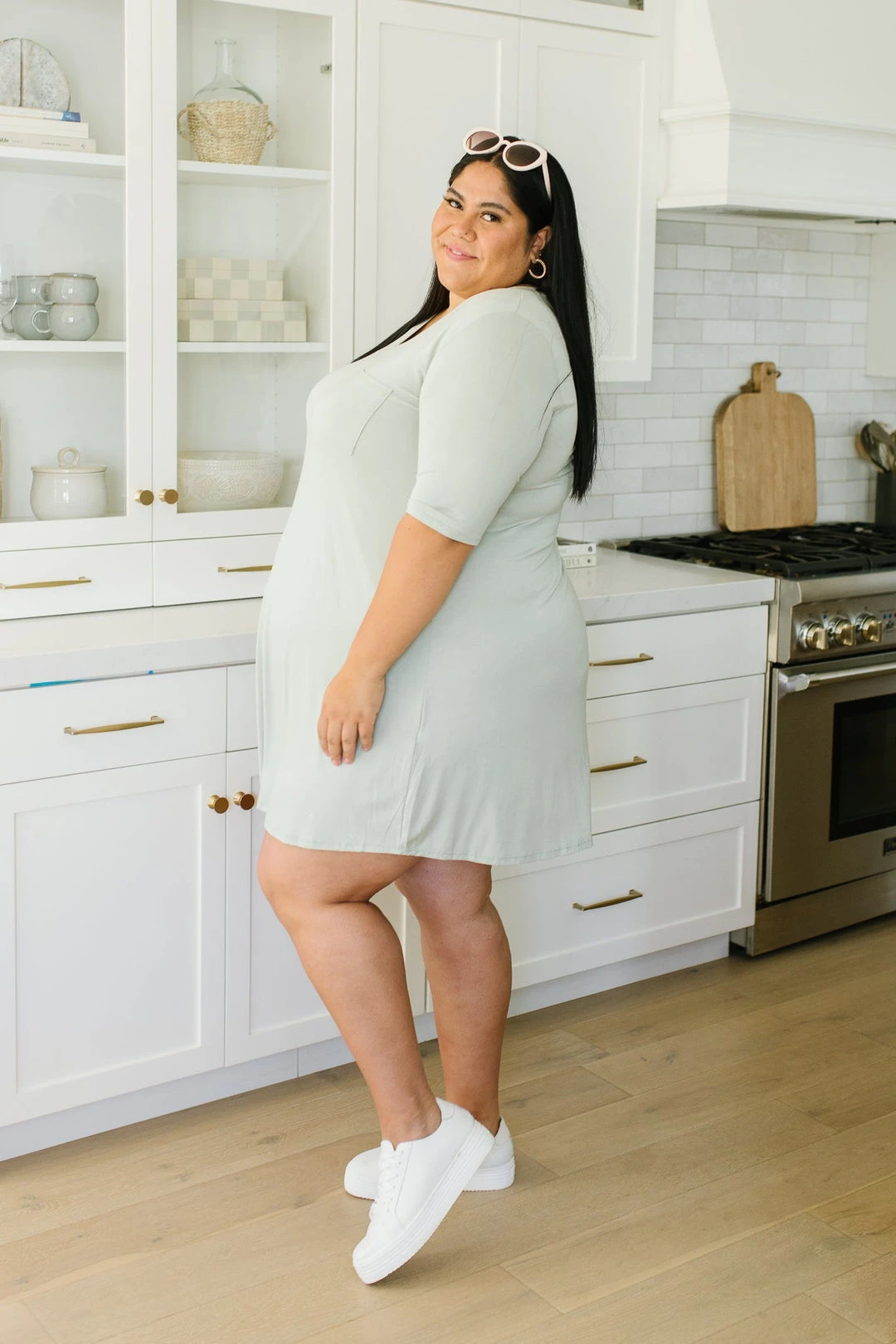 Ave Shops New Vibrations Sage Green Dress | Flattering & Stylish Women's Dress 14 Ave Shops New Vibrations Dress In Sage