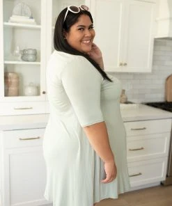 Ave Shops New Vibrations Sage Green Dress | Flattering & Stylish Women's Dress 38 Ave Shops New Vibrations Dress In Sage