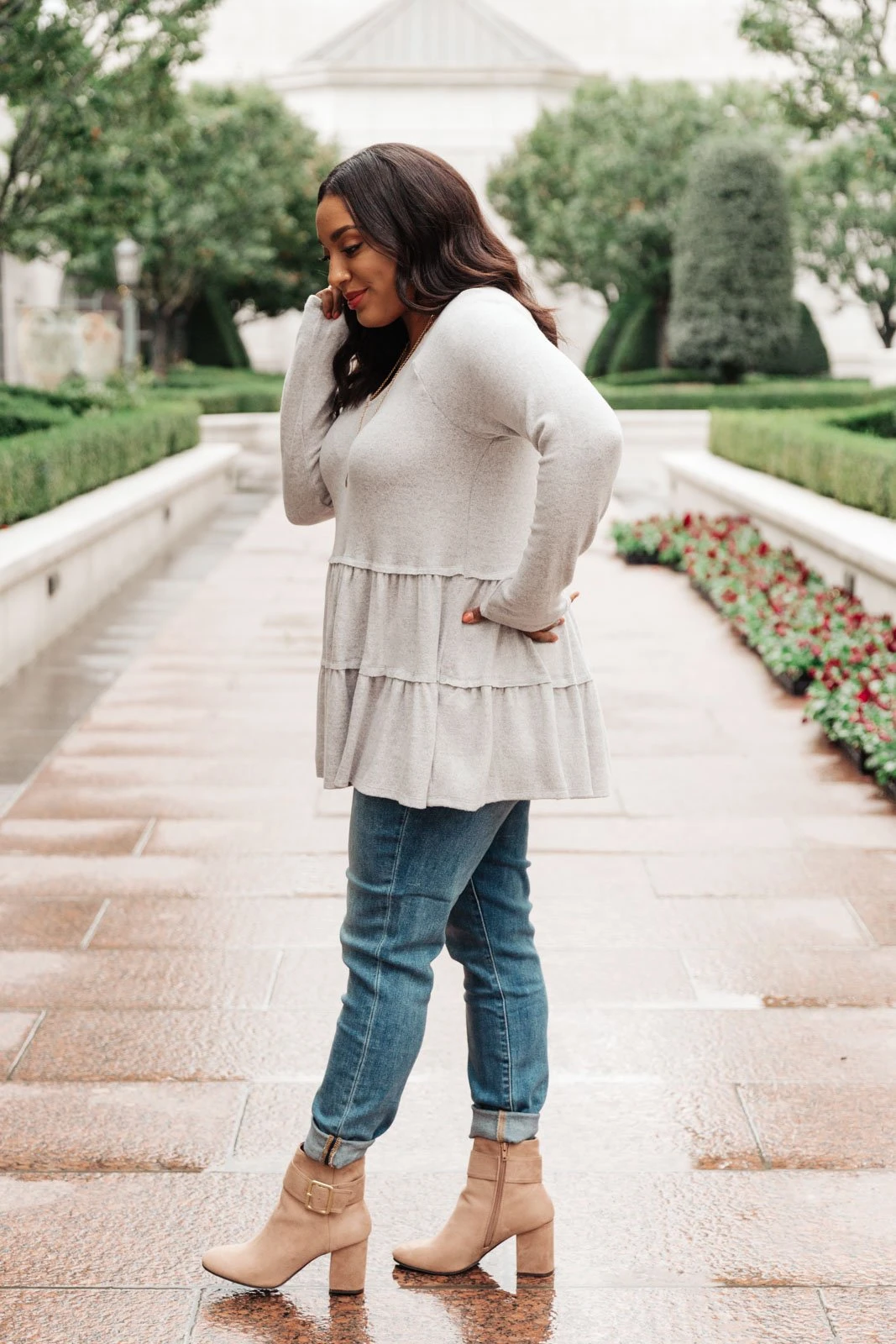 Ave Shops Nicely Done Tiered Top In Gray - Long Sleeve Tops for Women 11 Ave Shops Nicely Done Tiered Top In Gray Clothing