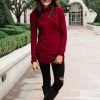 Ave Shops Clothing Nivia Draped Turtle Neck Tunic In Burgundy