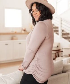 Ave Shops Nivia Draped Turtle Neck Tunic in Mocha | Long Sleeve Tops for Women 35 Ave Shops Clothing Nivia Draped Turtle Neck Tunic In Mocha