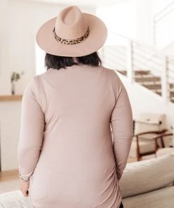 Ave Shops Nivia Draped Turtle Neck Tunic in Mocha | Long Sleeve Tops for Women 36 Ave Shops Clothing Nivia Draped Turtle Neck Tunic In Mocha