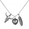 Wfs Steer Skull Feather Charm Necklace New Arrivals