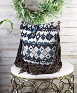 Myra Oak Blue Aztec Fringe Handbag Handbags & Wallets