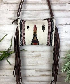 American Darling Handbags & Wallets Off White Aztec Fringe Crossbody