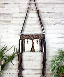 American Darling Handbags & Wallets Off White Aztec Fringe Crossbody