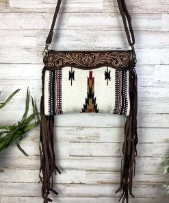 American Darling Handbags & Wallets Off White Aztec Fringe Crossbody