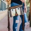 American Darling Handbags & Wallets Off White Aztec Fringe Crossbody