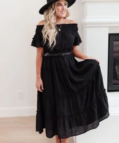 Ave Shops Dresses, Rompers, Jumpsuits Olivia Tiered Maxi Dress In Black