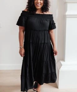 Ave Shops Dresses, Rompers, Jumpsuits Olivia Tiered Maxi Dress In Black