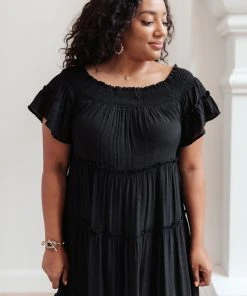 Ave Shops Dresses, Rompers, Jumpsuits Olivia Tiered Maxi Dress In Black