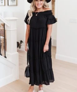 Ave Shops Dresses, Rompers, Jumpsuits Olivia Tiered Maxi Dress In Black