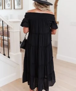 Ave Shops Dresses, Rompers, Jumpsuits Olivia Tiered Maxi Dress In Black