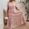 Ave Shops Olivia Tiered Maxi Dress in Pink - Elegant & Trendy Summer Dress 2 Ave Shops Dresses, Rompers, Jumpsuits Olivia Tiered Maxi Dress In Pink