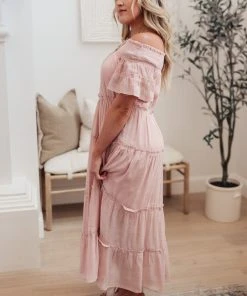 Ave Shops Dresses, Rompers, Jumpsuits Olivia Tiered Maxi Dress In Pink