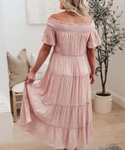 Ave Shops Dresses, Rompers, Jumpsuits Olivia Tiered Maxi Dress In Pink