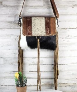 Myra New Arrivals Omaha Sunflower Cowhide Crossbody Handbag