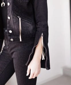 Ave Shops Clothing On The Fringe Jacket In Ash Black