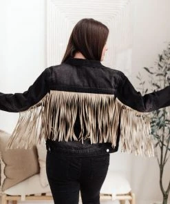 Ave Shops Clothing On The Fringe Jacket In Ash Black