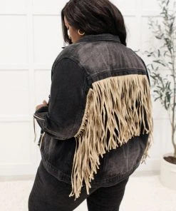Ave Shops Clothing On The Fringe Jacket In Ash Black