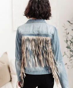Ave Shops On The Fringe Jacket In Denim