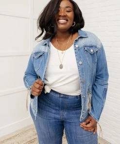 Ave Shops On The Fringe Jacket In Denim