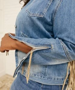 Ave Shops On The Fringe Jacket In Denim