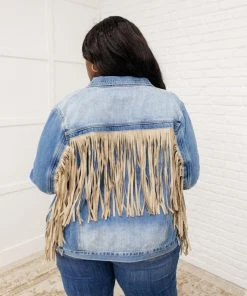 Ave Shops On The Fringe Jacket In Denim