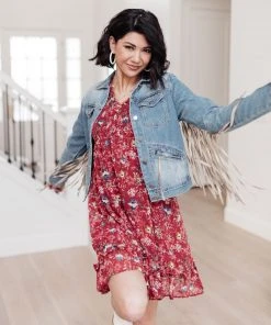 Ave Shops On The Fringe Jacket In Denim