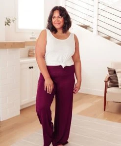 Ave Shops On The Move Knit Pants in Wine - Comfortable & Stylish Bottoms 26 Ave Shops Bottoms & Jeans On The Move Knit Pants In Wine
